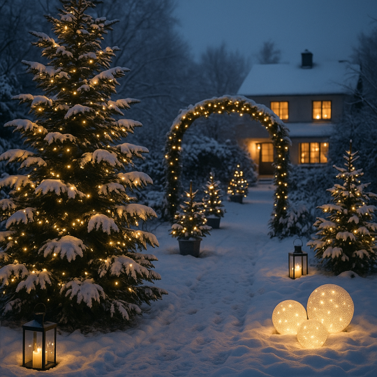 Permalink to 25 Weihnachtsdekoration-Ideen für den Garten mit Lichterketten – Magische Beleuchtung für draußen