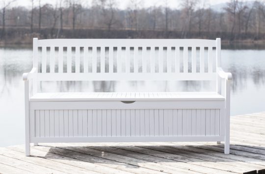 Permalink to Amazon Gartenbank Akazie Truhenbank Fsc Weiss Lackiert
