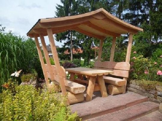 Permalink to Überdachte Gartenbank Kaufen Holz Massiv