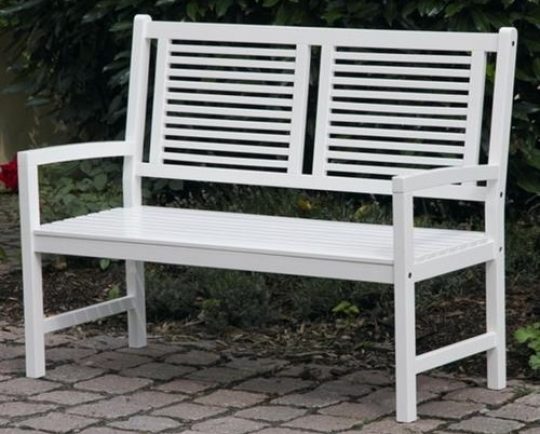 Permalink to Gartenbank 2 Sitzer Weiss Akazie Hartholz Birkensee Holzbank Mit Armlehnen