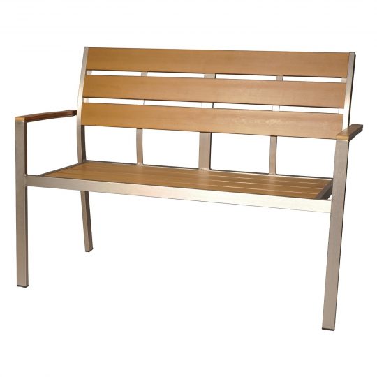 Permalink to Gartenbank Aluminium Holz Teakbraun 2 Sitzer