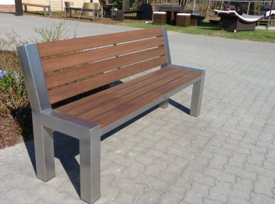 Permalink to Gartenbank Aus Edelstahl Und Holz Länge Modell Mit Metallbeinen Kräftig