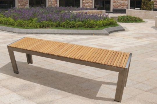 Permalink to Gartenbank Edelstahl Teak Holz 160x38x45 Cm