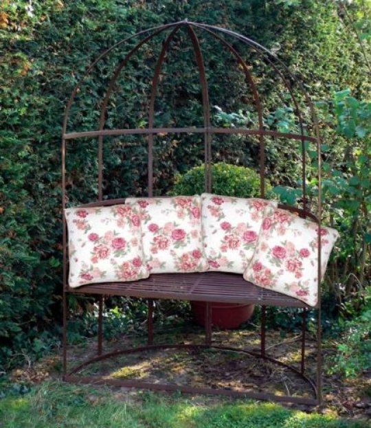Permalink to Gartenbank Halbrund Metall Country Laube Cotswolds
