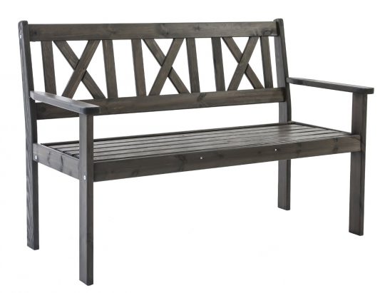 Permalink to Gartenbank in Grau 2 Sitzer Massivholz Taupegrau