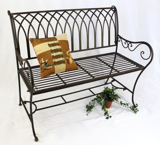 Permalink to Gartenbank Metall Schwarz Romina 2 Sitzer 110 Cm Braun