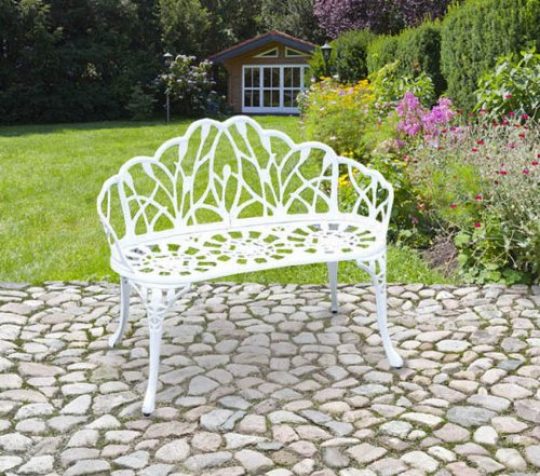 Permalink to Gartenbank Metall Weiß