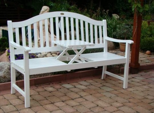 Permalink to Gartenbank Mit Ausklappbarem Tisch Akazie