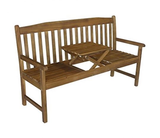 Permalink to Gartenbank Mit Ausklappbarem Tisch Akazie Holz Natur