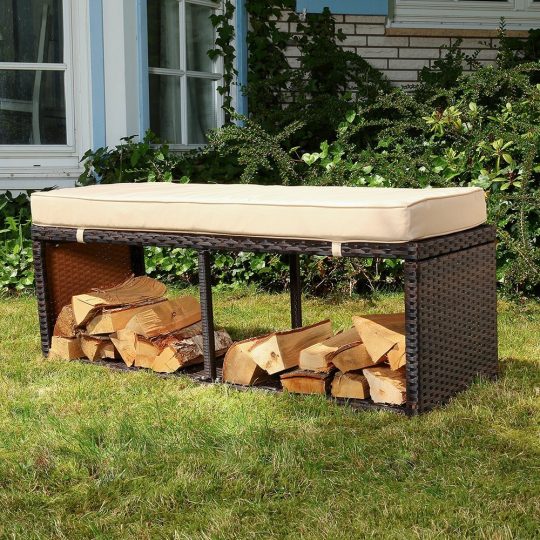 Permalink to Gartenbank Ohne Lehne Rattan Kaminholzregal Polyrattan Inkl Sitzkissen Breite