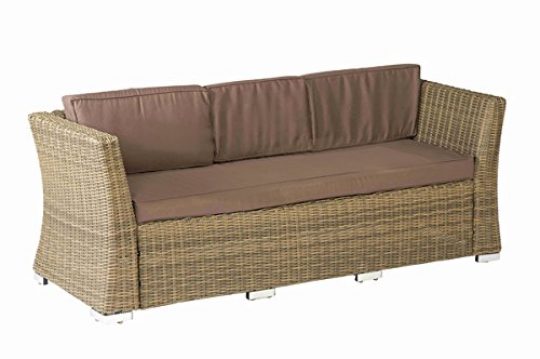 Permalink to Gartenbank Rattan 3 Sitzer Saharabeige Stahlgestell Kunststoffgeflecht