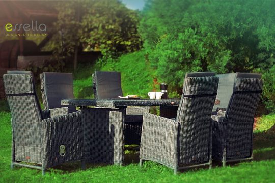 Permalink to Gartenbank Rom Poly Rattan Esella Grau Meliert