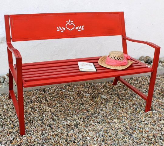 Permalink to Gartenbank Rot Metall Bank Passion Sitzbank 120cm Eisen Blumenbank Garten