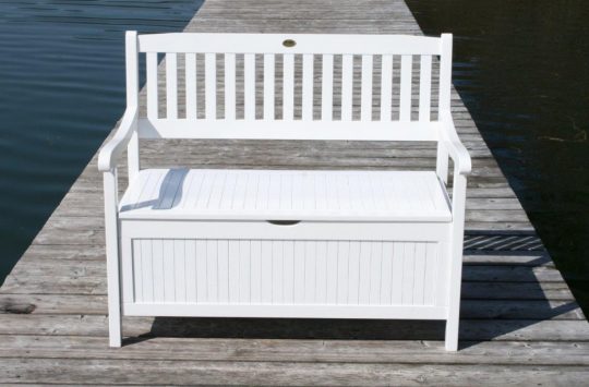 Permalink to Gartenbank Truhenbank Akazie Weiss Lackiert 2 Sitzer