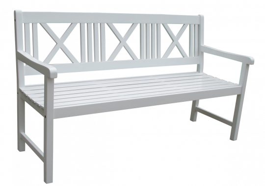 Permalink to Gartenbank Weiß Holz 3 Sitzer