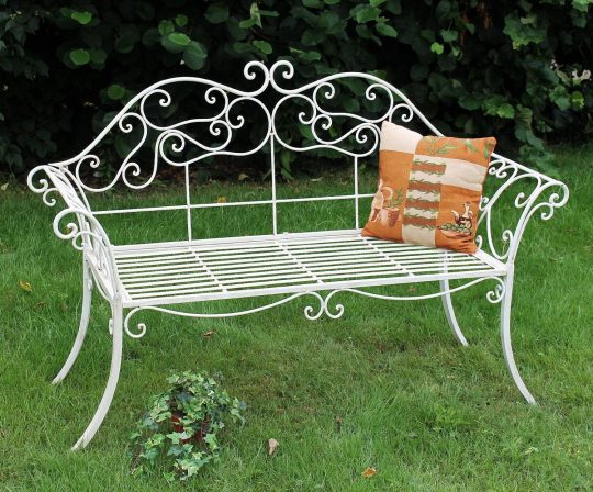 Permalink to Gartenbank Weiß Metall Antik Romance Schmiedeeisen Sitzbank