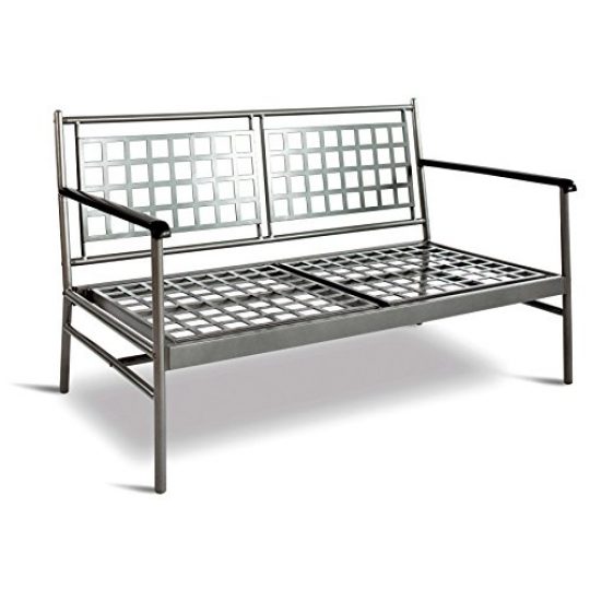 Permalink to Moderne Gartenbank 2 Sitzer Eisengrau Tiefsitzer
